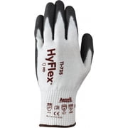 Ansell Size XL 10, ANSI Cut Lvl 4, Abrasion Lvl 6, Polyurethane Coated Cut Resistant Gloves 10.25" Long, Palm & Fingertips Coated, Intercept Technology Yarn Lining, Knit Wrist, White/Gray, Paired