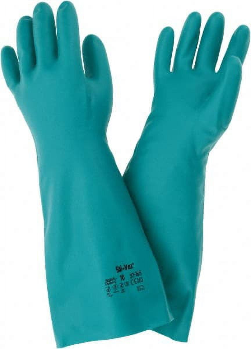 Ansell Sol-Vex 37-185-10 Nitrile Gloves 18" Long 22 mil, 1 Pair Size XL (10) Approved