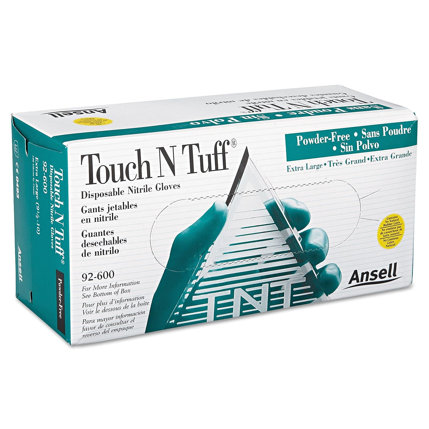 TENtoTEN プニテン Ansell Touch N Tuff Powder-Free Nitrile Disposable Gloves Teal X
