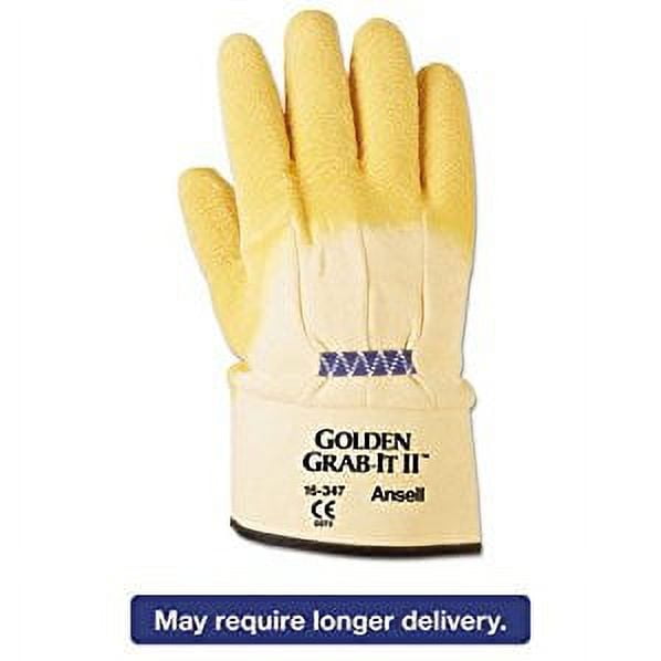 Golden Grab-It II Heavy-Duty Work Gloves, Size 10, Latex/Jersey, Yellow, 12 Pairs Golden Grab-It II Heavy-Duty Work Gloves, Size 10, Latex/Jersey, Yellow, 12 Pairs
