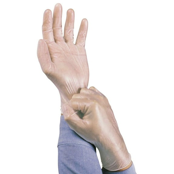 Ansell Dura-Touch 5 mil PVC Disposable Gloves, Large, Clear, 100/Box