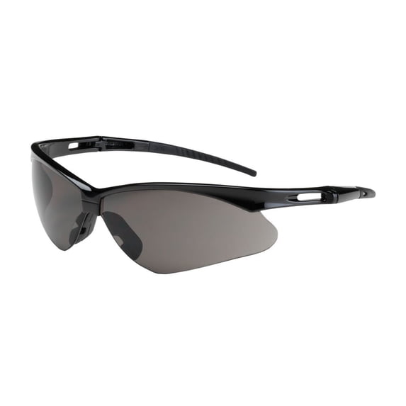 Protective Industrial Products Anser Semi-Rimless Safety Glasses With Black Frame Gray Lens And Anti-Scratch / Anti-Fog Coating Including Neck Cord
