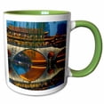 thumbnail image 1 of 3drose, Anshun Bridge Reflection in Jin River, Chengdu, Sichuan, China, 15oz Two-tone Green Mug, 1 of 6