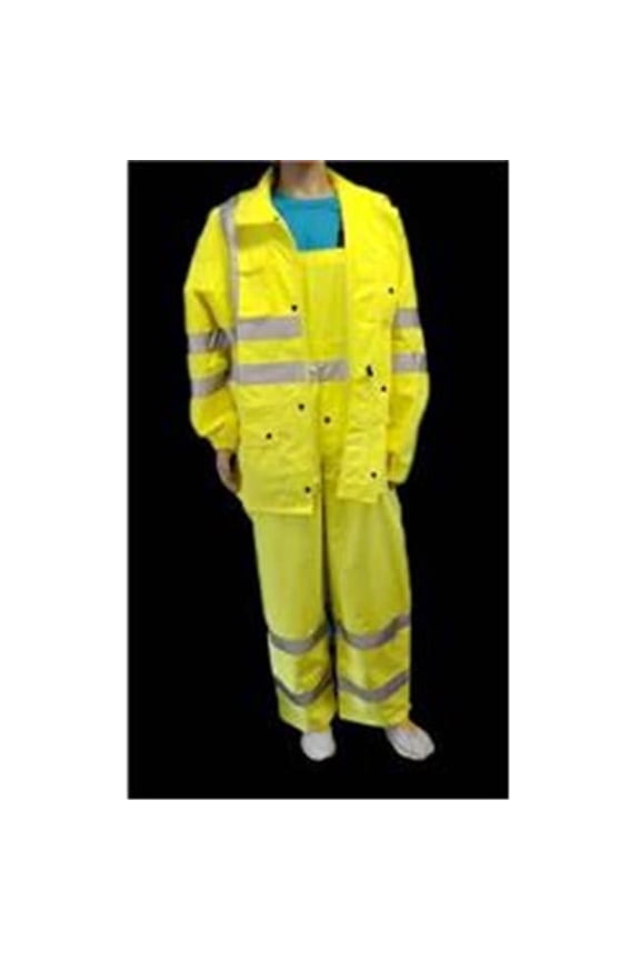 Ansi Class 3 Lime - Reflective Rain Bib Overall Pants with 3M Reflective Crossing Guard,Construction & Traffic Control