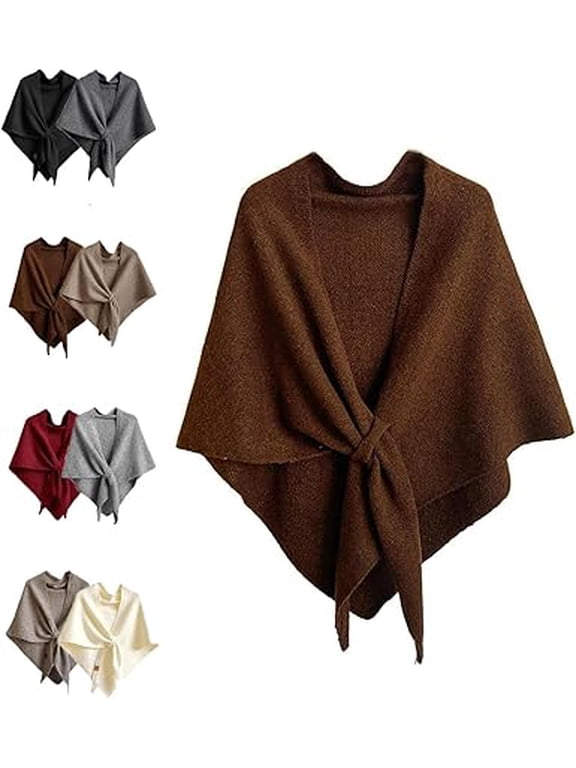 Women's Solid Color Scarf, Wool Blend Triangle Scarf, Lightweight Soft Shawl Wrap for Daily Wear
