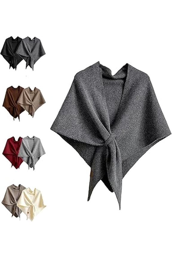 Ansightsee Women's Solid Color Scarf, Wool Blend Triangle Scarf, Lightweight Soft Shawl Wrap for Daily Wear