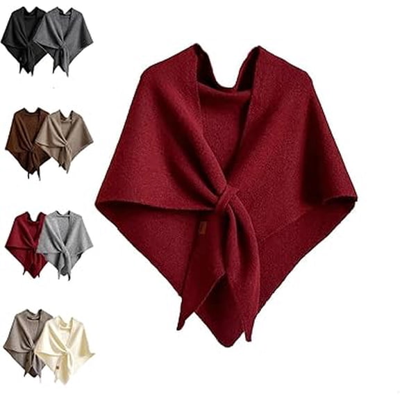 Ansightsee Women's Solid Color Scarf, Wool Blend Triangle Scarf, Lightweight Soft Shawl Wrap for Daily Wear
