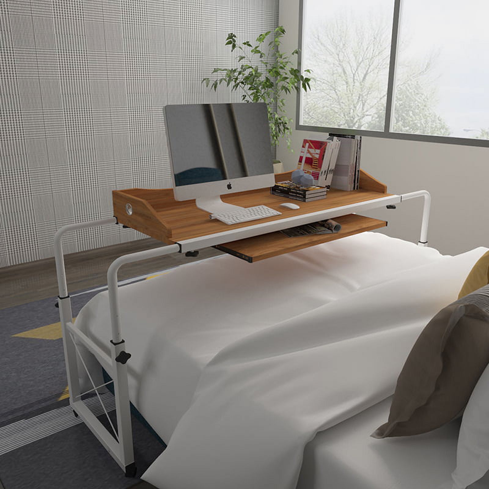 Ansley&HosHo Computer Desk Over Bed Laptop Table Adjustable Length