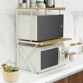 thumbnail image 1 of Ansley&HosHo Microwave Oven Stand Kitchen Baker's Rack 2-Tier Storage Cart Work Table with Extra Shelf Organizer for Home Office, 1 of 5