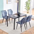 thumbnail image 1 of Ansley&HosHo Rectangular Dining Table Dining Room Home Furniture Glass Black, 1 of 3