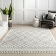 thumbnail image 1 of Ansley Moroccan Lattice Tassel Area Rug, 6'7" x 9', Light Grey, 1 of 9