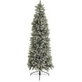 Anson 7Foot Pencil Slim Pine Flocked Artificial Christmas Tree Prelit