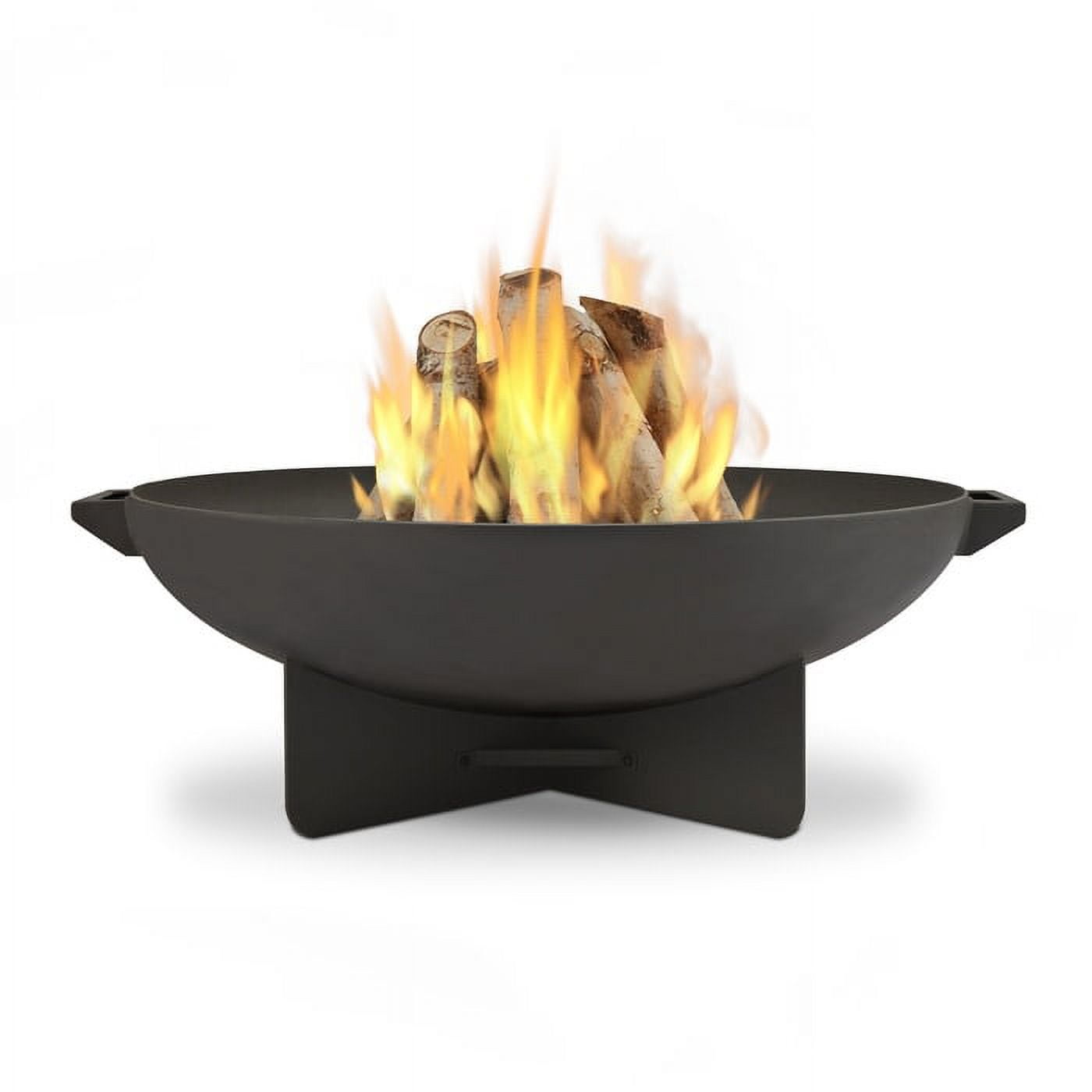 Gray Heavy-Gauge Steel Wood Burning Fire Pit