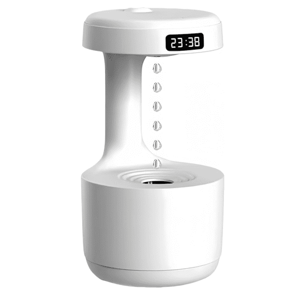 Ansoufor Humidifiers,Anti Gravity Cool Mist Humidifiers, Hovering Water Droplet Backflow Creative Humidifier, Desktop Humidifier Office With Anti Gravity Humidifier with Silent Clock 28