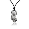 thumbnail image 1 of Ansuz Odin Symbol Meaning Viking Runes Silver Pewter Charm Necklace Pendant Jewelry With Cotton Cord, 1 of 1