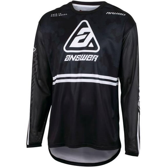 Answer 447389 A23 Arkon Trials Mens MX Offroad Jersey - Black, White & Gray - Medium
