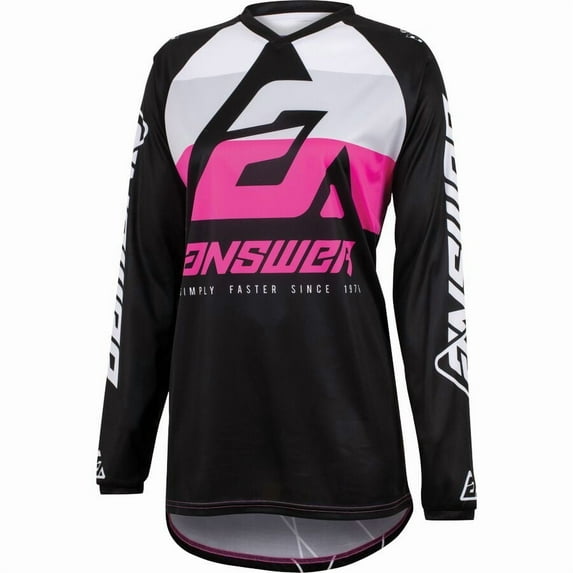 Answer A23 Syncron CC Womens MX Offroad Jersey Black/White/Rhodamine XS