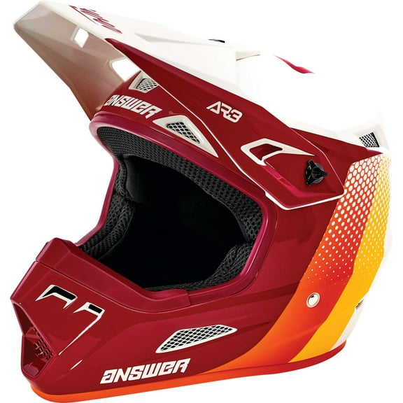 Answer AR3 Pace MX Offroad Helmet Ghost/Berry/Orange LG