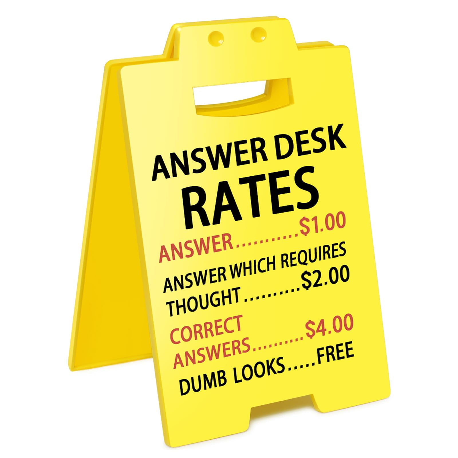 Answer Desk Rates Sign for Office Cubicle Decor, Funny Team Gag Gift ...