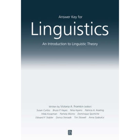 Pre-Owned Answer Key For Linguistics: An Introduction to Linguistic Theory