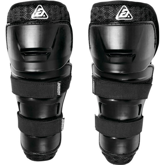 Answer Peewee Kids MX Offroad Knee/Leg Guards Black/Black SM/MD