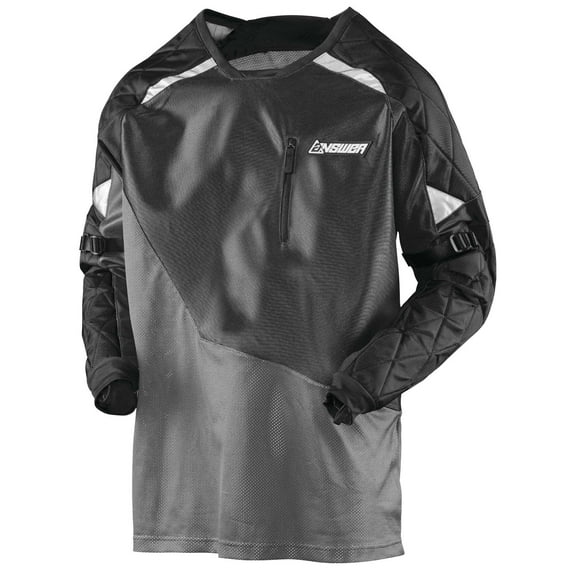 Answer Riot Mens MX Offroad Jersey Black/Gray MD