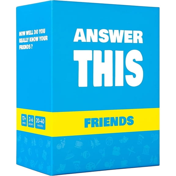 Answer This: Friends - How Well Do You Know Your Family & Friends? - Fun Party Card Game 2-6 Players
