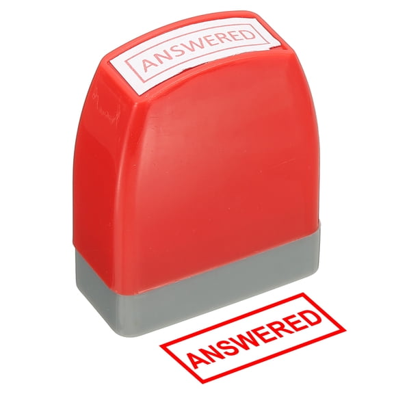 Answered Notice Stamp Self Inking, Red Ink Office Stamps Pre Inked Message Stamp Refillable Business Stamp, Red