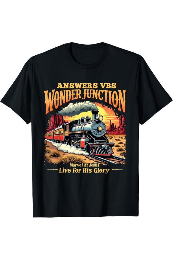 Answers VBS Wonder Junction Train Theme Design Journey Gear Graphic T-shirt