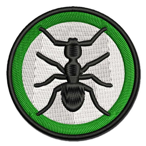 Ant Bug Applique Multi-Color Embroidered Hook & Loop Patch - 3.5 Inch Large