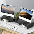 Ant Class Adjustable Wood Dual Monitor Stand Riser, Double Monitor ...