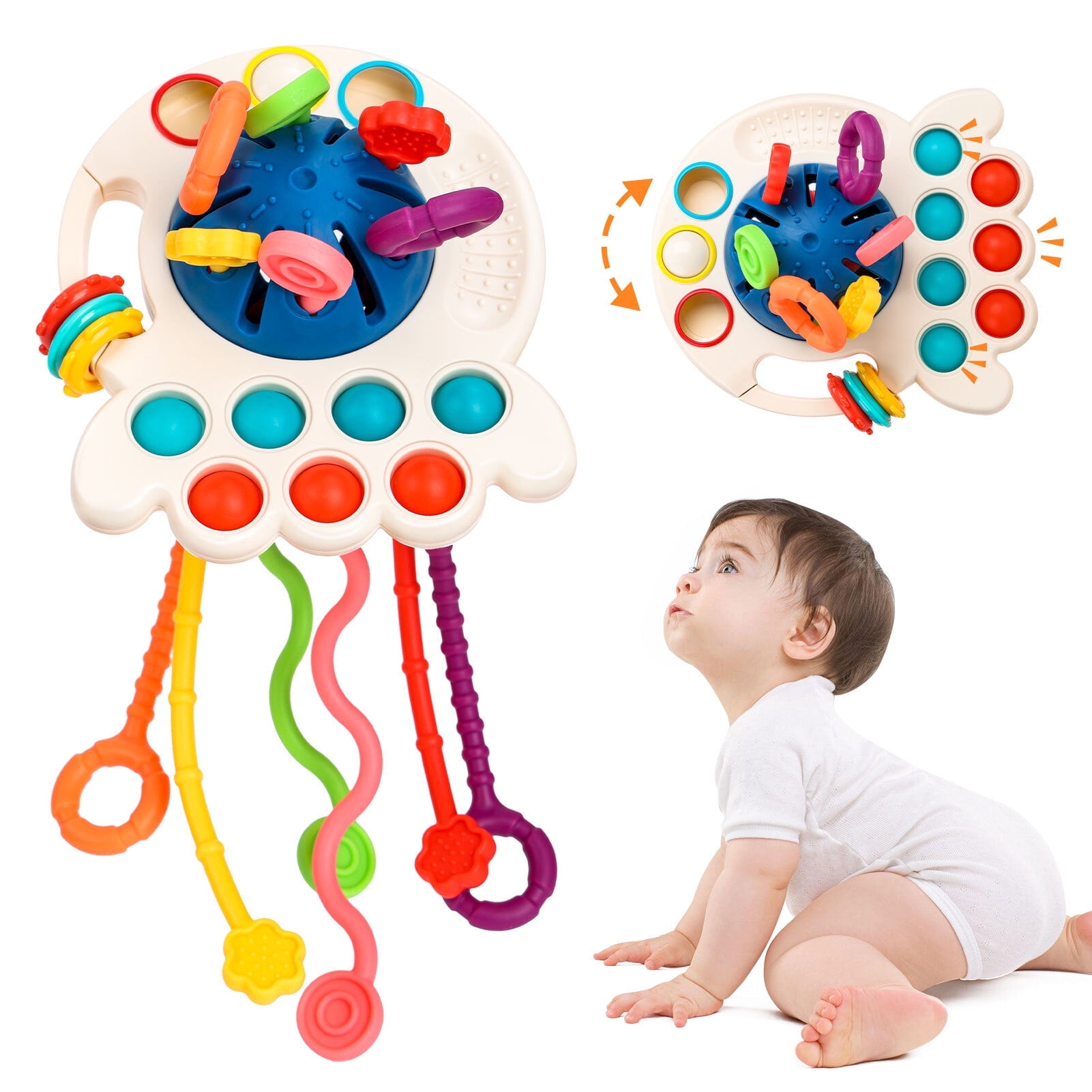 Ant Class Baby Montessori Sensory Toys, BPA Free Pull String Toy for ...