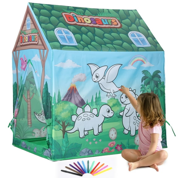 Ant Class Dinosaur Tent, Portable Play Tent for Indoor and Outdoor Kids Play House, Christmas Birthday Gift