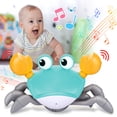 thumbnail image 1 of Ant Class Interactive Crawling Crab Baby Toy with Auto-Obstacle Avoidance, Music and Lights Ideal for Encouraging Crawling for Boys and Girls,Blue, 1 of 8