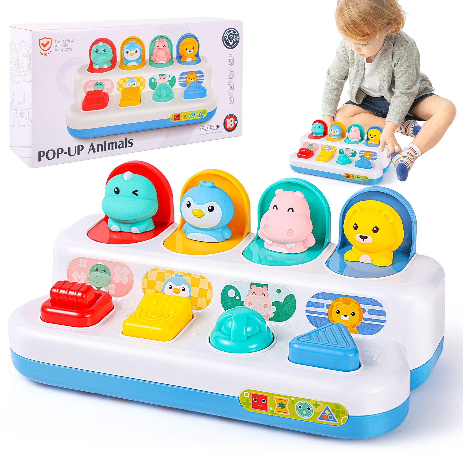 Ant Class Interactive Pop Up Animals Toy for Toddlers, Early Developmental Cause and Effect Toys