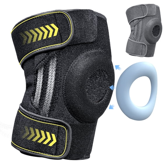 Ant Class Knee Brace with Side Stabilizers & Patella Gel Pads, Maximum Support and Fast Injury Recovery, Meniscus Tear, ACL, MCL, Arthritis, Joint Pain Relief for men and women(Black,XL)