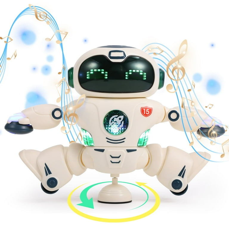 Ant Class Cool Play Spinning Robot Toy, Dancing with Music Light