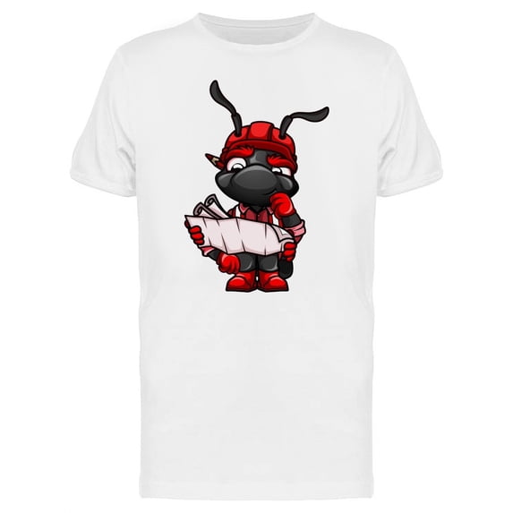 Ant Engineer Cartoon T-Shirt Men -Image by Shutterstock, Male 3X-Large