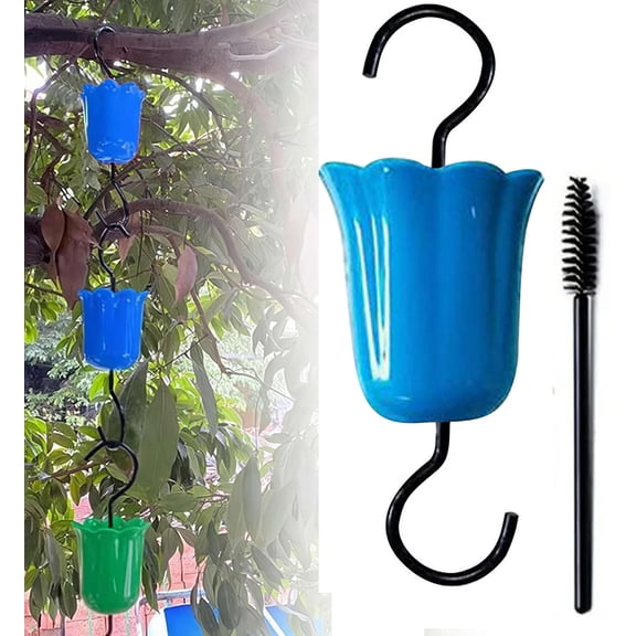 Ant Moat for Hummingbird Feeders,Red Umbrella Ant Guard with Large Capacity, Hummingbird Feeder Ant Guard,2024 Plastic Hanging Ant Guards for Garden Decor, Sturdy & Leakproof with Brushe,1pcs