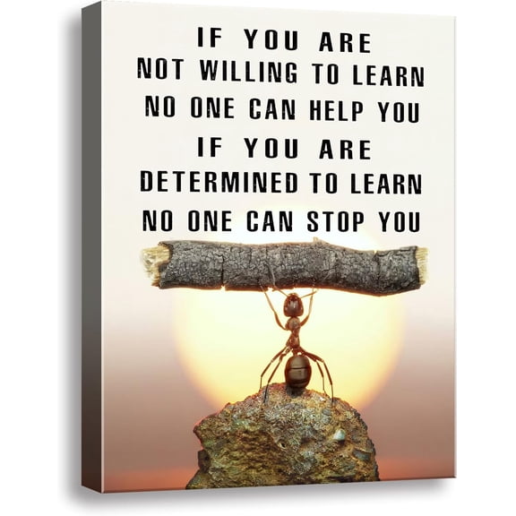 Ant Motivational Wall Art - Inspiring Canvas Decor for Living Room, Kitchen,Laundry room,,bathroom, Bedroom,Office Wall Art & Decor Motivational poster - Positive Quotes Wall Decor