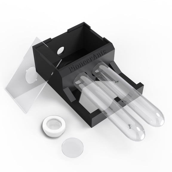 Ant Nest with 2 Test Tubes - Transparent Farm for Adults 3D Printed Test Tube Nest Workshop Castle Garden for Live and Queen (Black)