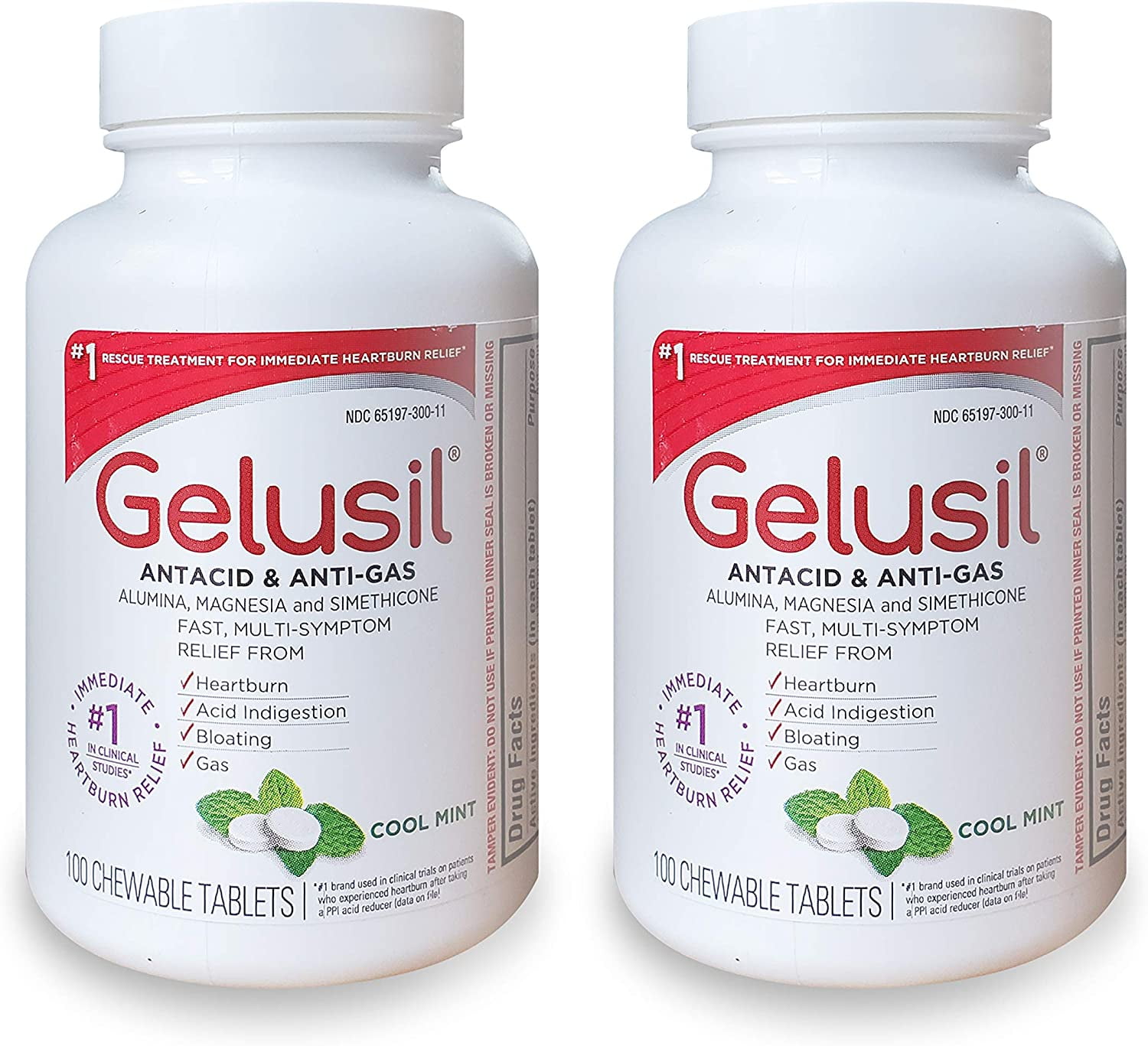 Antacid & Anti Gas Tablets for Heartburn Relief, Acid Reflux, Bloating