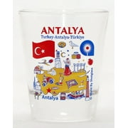 Antalya Turkey Landmarks and Icons Collage Shot Glass
