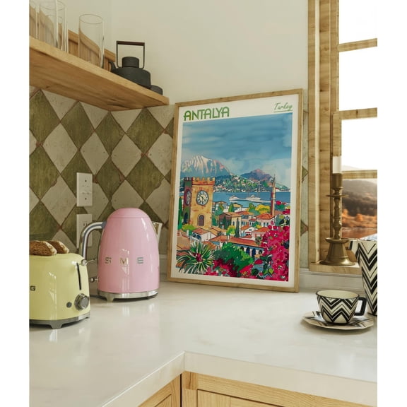 Antalya Turkey Pastel Travel Unframed Paper Print