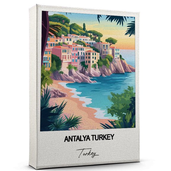 Antalya Turkey Travel Print on Canvas  Turkey Canvas  Great for Travel Enthusiasts, Perfect for Home & Office Decor