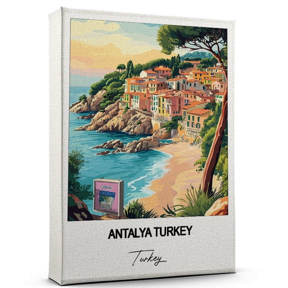 Antalya Turkey Travel Scenic Canvas Wall Art -Turkey Canvas  Nature-Inspired Print for Bedroom, Living Room, or Office  Travel Gift