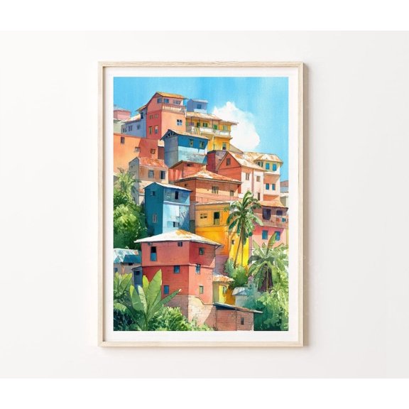 Antananarivo Madagascar Colorful Hillside Homes Wall Art Home Decor