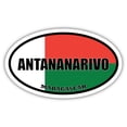 thumbnail image 1 of Antananarivo Madagascar Flag Oval Decal Vinyl Bumper Sticker 3x5 inches, 1 of 3