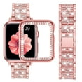 thumbnail image 1 of Antank Apple Watch Band with Case for Series 7 41mm Women Double Bling Crystal Diamonds Rhinestone Bumper Wrist Strap, 1 of 10
