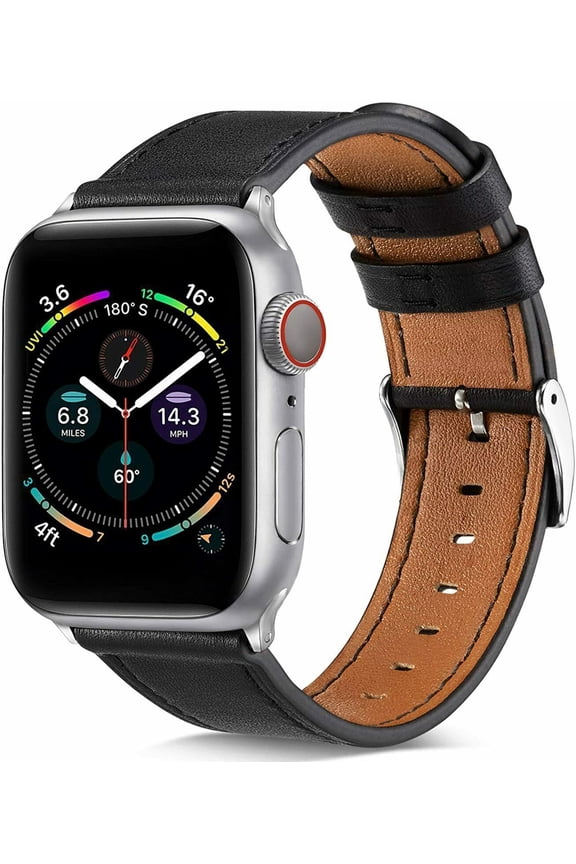 Compatible with Apple Watch Band 38mm 40mm 41mm 42mm 44mm 45mm Women Men Girls Boys Genuine Leather Replacement Strap for iWatch Series 7 6 5 4 3 2 1 iWatch SE
